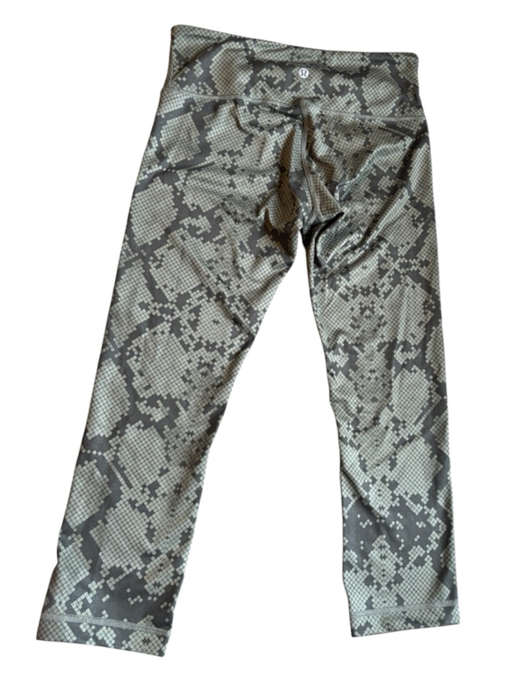Lululemon Wunder Under Crop III Luon Ziggy Snake Fatigue Green Gator